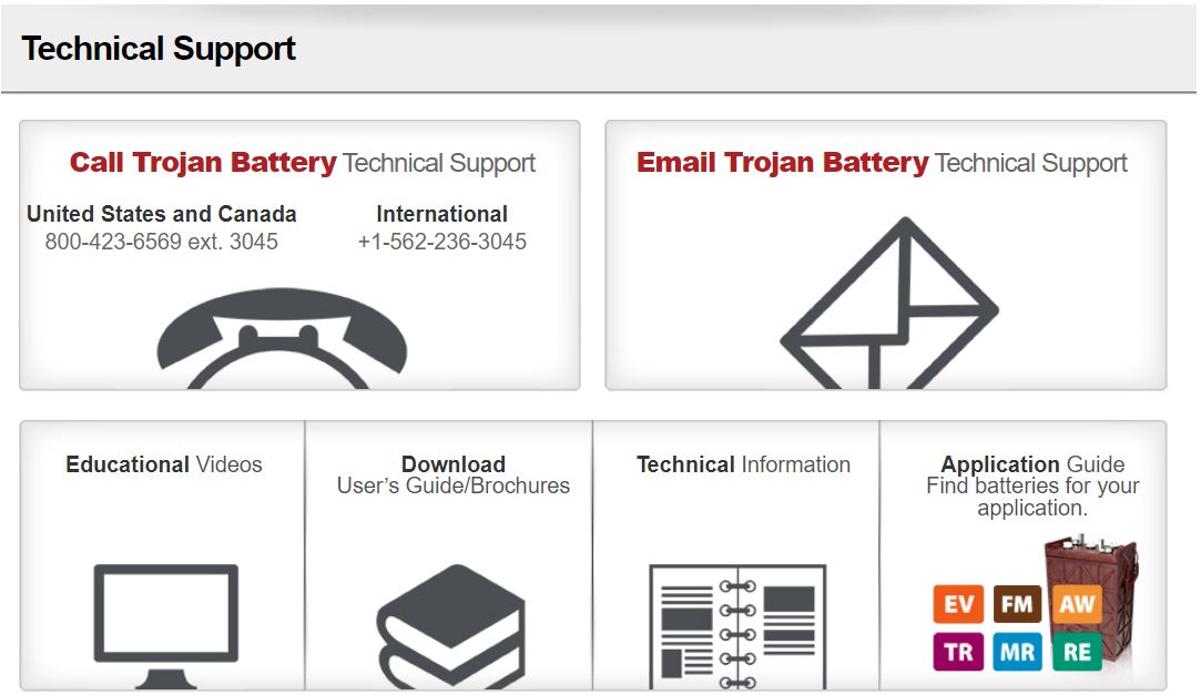 technical support trojan battery